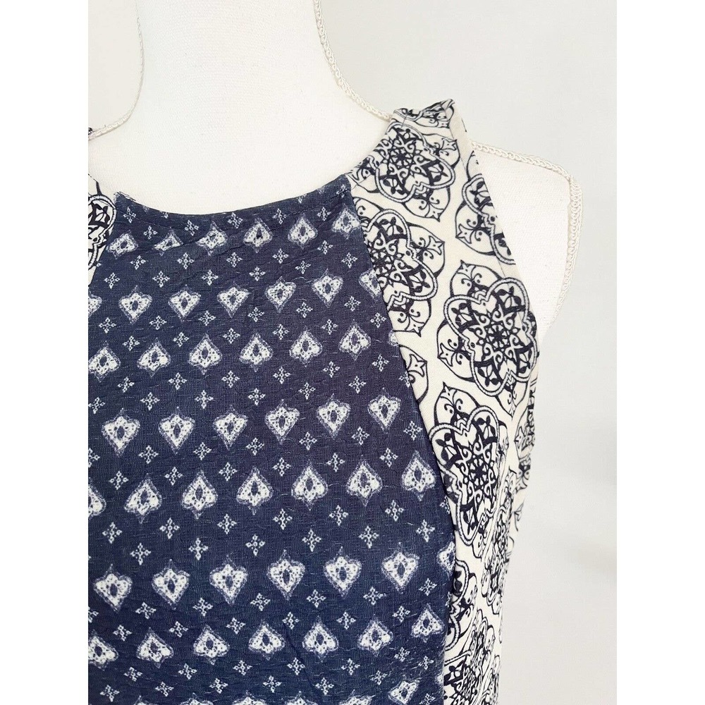 Rewind Blue Medallion Boho Print Sleeveless Fit & Flare Dress Juniors Size Large - Picture 4 of 5